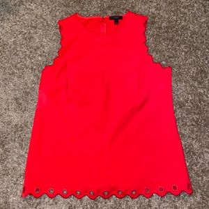 Red Sleeveless J Crew Top